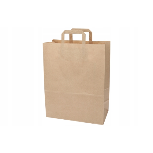 TORBA ZAKUPOWA PAPIEROWA BRĄZOWA 32x16x42 100szt