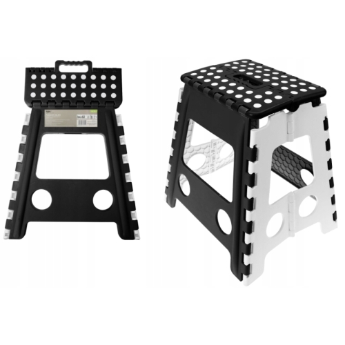 Taboret stołek RAVI 39cm SKŁADANY ROZKŁADAN czarny