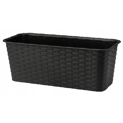 SKRZYNKA BALKONOWA DONICZKA 40CM ANTRACYT RATTAN