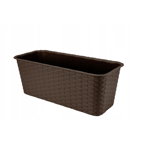 DONICZKA SKRZYNKA BALKONOWA RATTAN 40cm BRĄZ