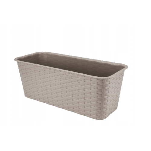 SKRZYNKA BALKONOWA DONICZKA 40CM KARMEL RATTAN