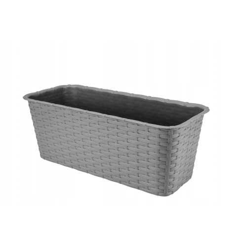 SKRZYNKA BALKONOWA DONICZKA 40CM SZARY RATTAN