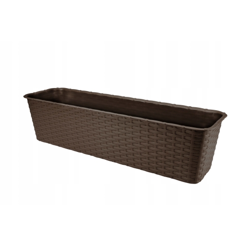 SKRZYNKA BALKONOWA DONICZKA 60CM BRĄZ RATTAN