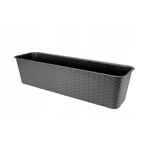 SKRZYNKA BALKONOWA DONICZKA 60CM GRAFIT RATTAN
