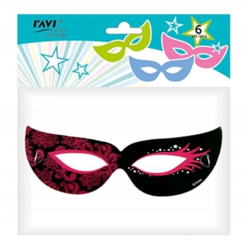 MASKI PAPIEROWE URODZINY CAT EYES 6SZT RAVI
