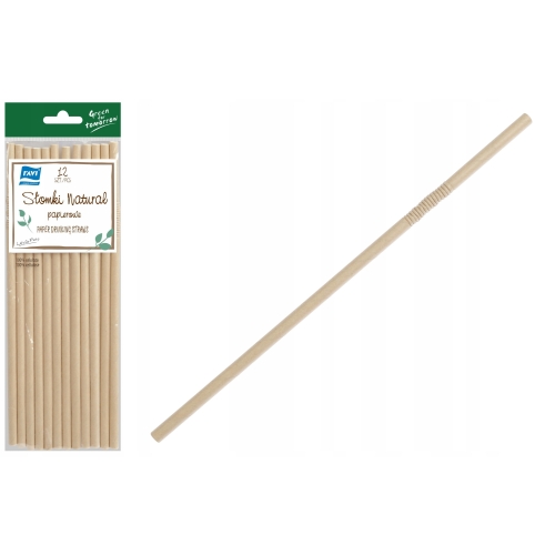 SŁOMKI PAPIEROWE ŁAMANE NATURAL 12SZT