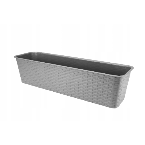SKRZYNKA BALKONOWA DONICZKA 60CM SZARY RATTAN