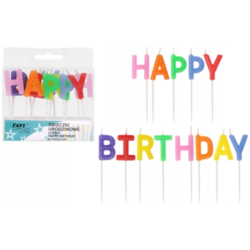ŚWIECZKI URODZINOWE LITERKI HAPPY BIRTHDAY