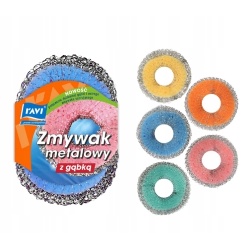 Zmywak metalowy z gąbką RAVI