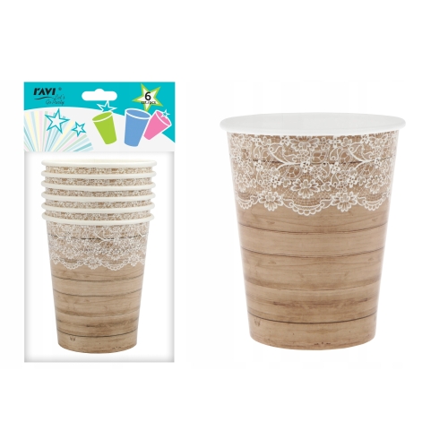 Kubki papierowe FOREST 270ml 6szt RAVI