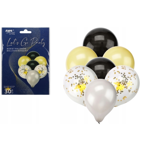 ZESTAW BUKIET BALONÓW ŻÓŁTY 7SZT. URODZINY. 30CM
