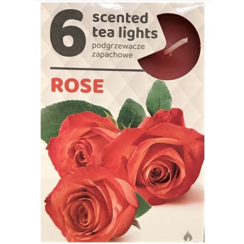 TEALIGHTS PODGRZEWACZE świeczki ROSE 6szt