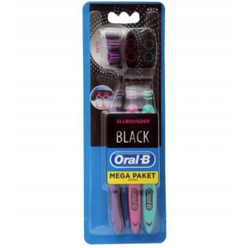 ORAL B SZCZOTECZKI BLACK ALLROUNDER MEDIUM 3SZT