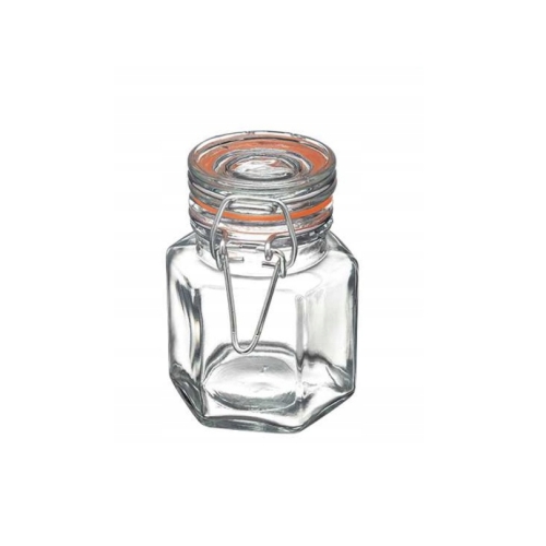 SŁOIK SZKLANY EDO Z KLIPSEM METALOWYM 100ml 29356