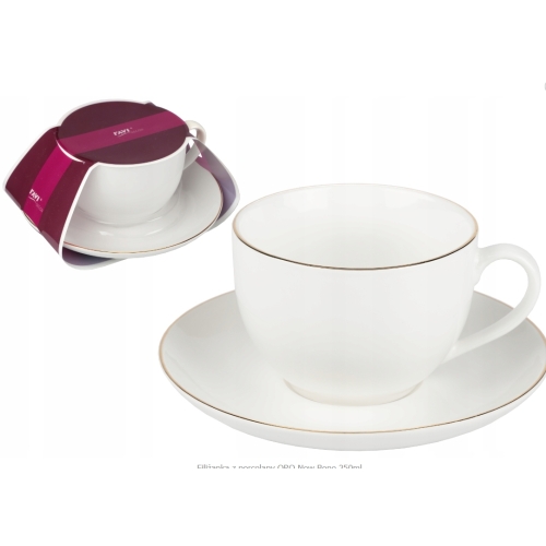 FILIŻANKA ZE SPODKIEM ORO porcelana 250ml