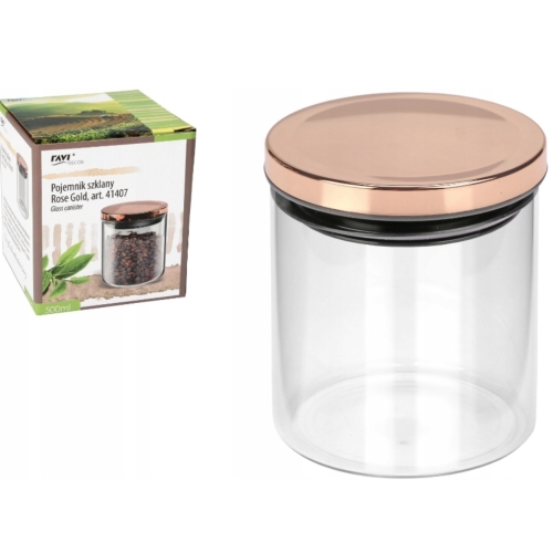 POJEMNIK SZKLANY ROSE GOLD 500ml 41407