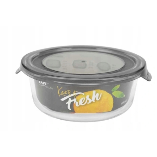 POJEMNIK NA ŻYWNOŚĆ ZE SZKŁA KEEP IT FRESH OKRĄGŁY 650ml