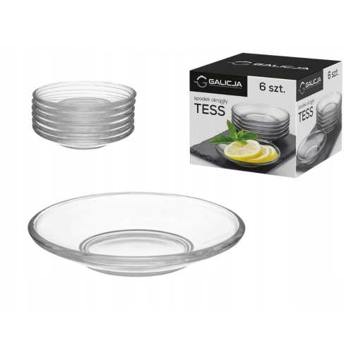 SPODEK OKRĄGŁY SZKLANY TESS 03456 6szt