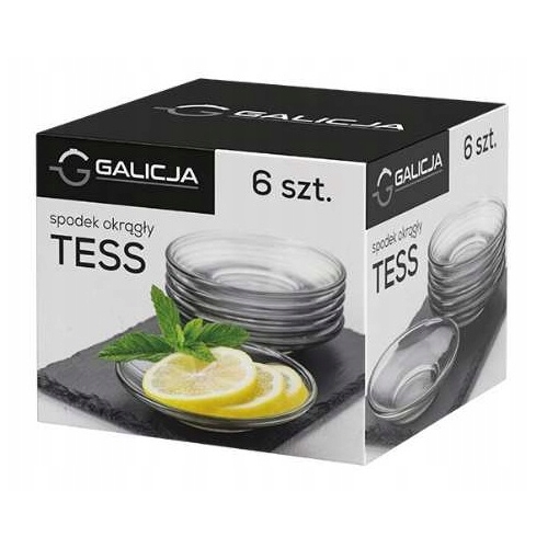 SPODEK OKRĄGŁY SZKLANY TESS 03456 6szt
