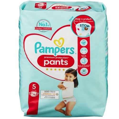 PAMPERS PIELUCHOMAJTKI PREMIUM PROTECTION 12-17kg r 5/16szt