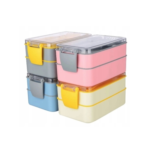 PODWÓJNY POJEMNIK LUNCH BOX ZE SZTUĆCAMI NA ŻYWNOŚĆ RAVI