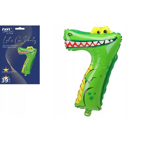 BALON FOLIOWY URODZINY PARTY CYFRA 7 SIÓDEMKA ANIMALS 39cm