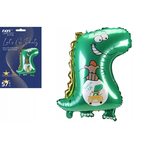 BALON FOLIOWY DINOZAUR URODZINY PARTY POWIETRZE HEL 57cm