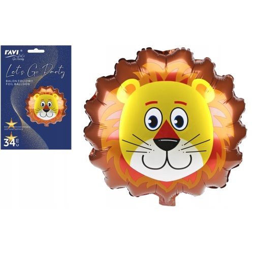 BALON FOLIOWY LION URODZINY PARTY POWIETRZE HEL 34cm