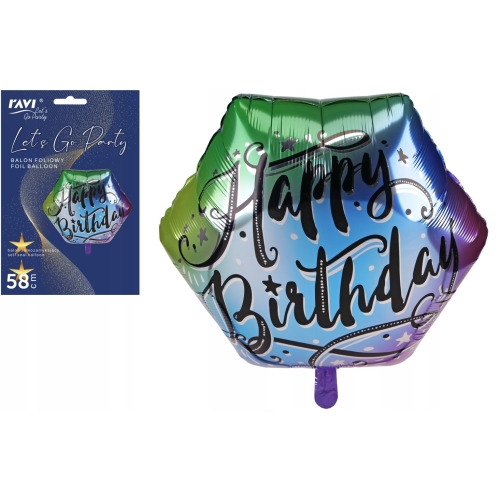 BALON FOLIOWY HAPPY BIRTHDAY URODZINY 58cm 22179