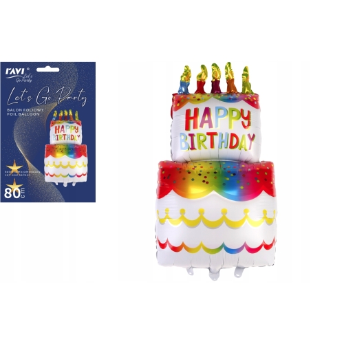 BALON FOLIOWY HAPPY BIRTHDAY CAKE URODZINY TORT 80cm