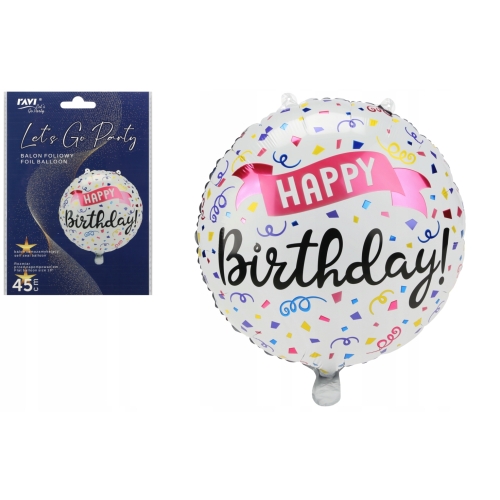BALON FOLIOWY HAPPY BIRTHDAY URODZINY 45cm 22141 wz4