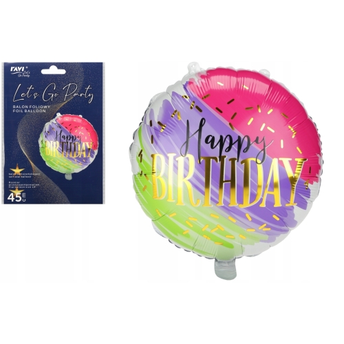BALON FOLIOWY HAPPY BIRTHDAY URODZINY 45cm 22142 wz5