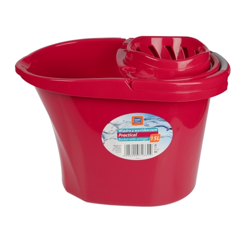 WIADRO Z WYCISKACZEM PRACTICAL RAVI 15l RED