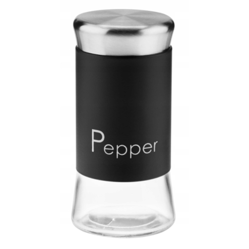 PRZYPRAWNIK SZKLANY GRENO DO PIEPRZU NAPIS PEPPER CZARNY