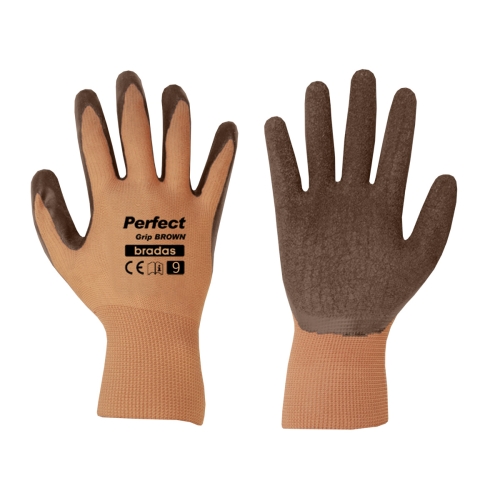 RĘKAWICE OCHRONNE PERFECT GRIP BROWN L 9