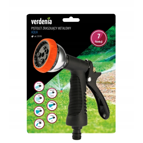PISTOLET ZRASZAJĄCY METALOWY AQUA 7FUNKCJI 9039