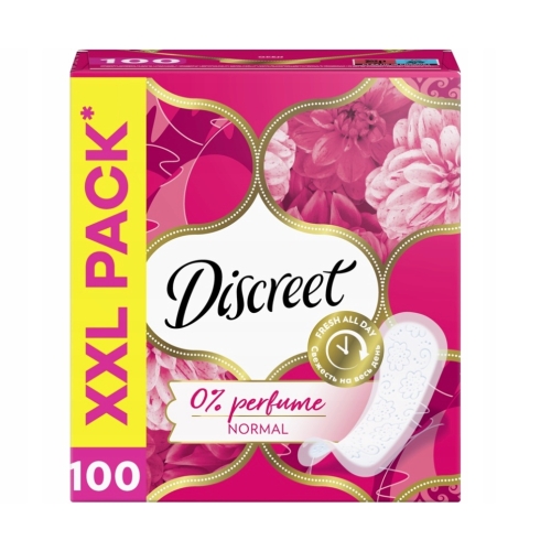 WKŁADKI DISCREET NORMAL 0% PERFUME XXLPACK 100szt