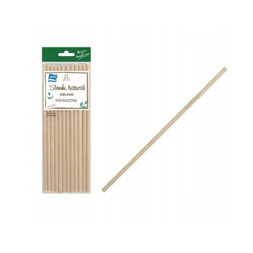 SŁOMKI PAPIEROWE NATURAL ŁAMANE 12szt