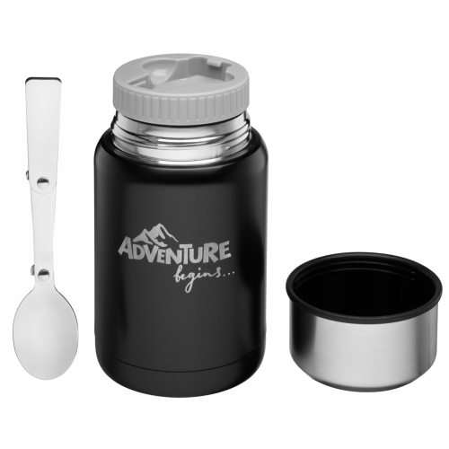 TERMOS OBIADOWY OUTDOOR GALICJA ADVENTURE Z ŁYŻKĄ 500ml wz2 srebrny