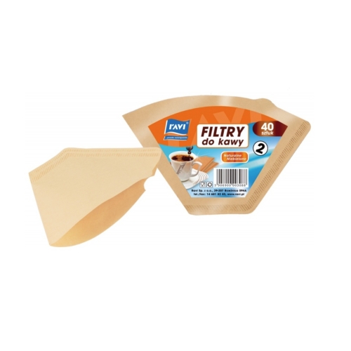 FILTRY DO KAWY 2 NATURALNE NIEBIELONE 40szt RAVI ZAPAS