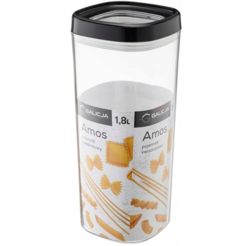 POJEMNIK AMOS NA ŻYWNOŚĆ KWADRATOWY 1800ml 29571 CZARNY