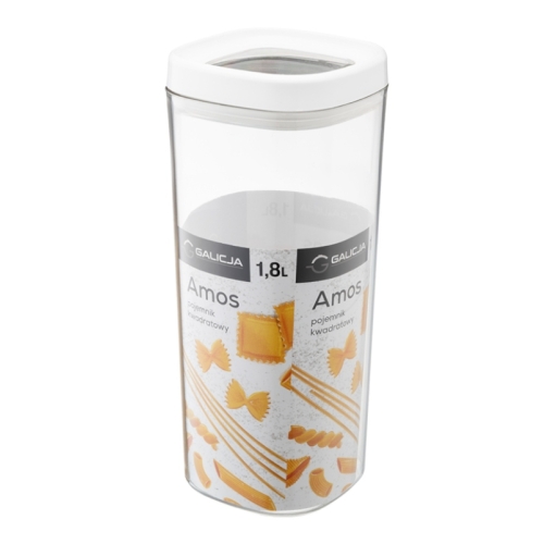 POJEMNIK AMOS NA ŻYWNOŚĆ KWADRATOWY 1800ml 29571 BIAŁY