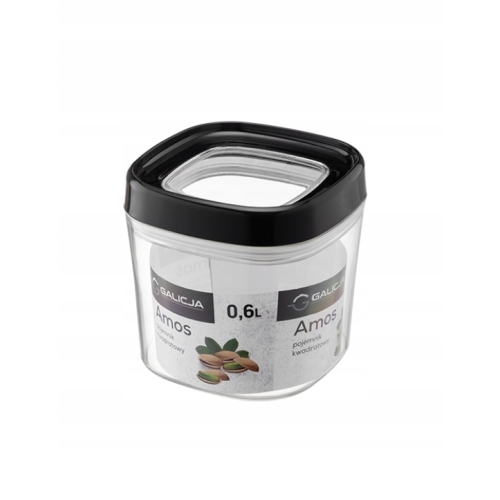 POJEMNIK AMOS NA ŻYWNOŚĆ KWADRATOWY 600ml 29569 CZARNY