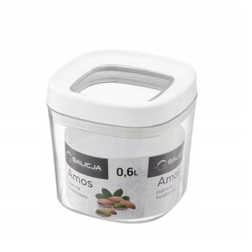 POJEMNIK AMOS NA ŻYWNOŚĆ KWADRATOWY 600ml 29569 BIAŁY