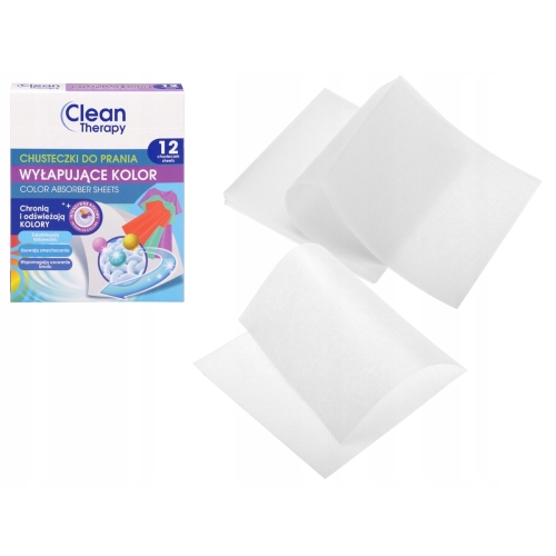 CHUSTECZKI DO PRANIA WYŁAPUJĄCE KOLOR CLEAN THERAPY 12szt 21987