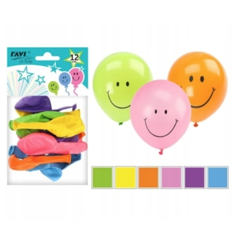 BALONY LATEKSOWE KOLOROWE BUŹKI RAVI 12szt