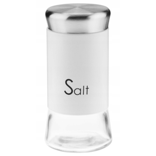 PRZYPRAWNIK SZKLANY GRENO DO SOLI NAPIS SALT BIAŁY