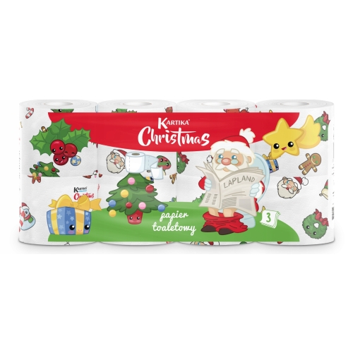 PAPIER TOALETOWY KARTIKA CHRISTMAS MIKOŁAJ 3w 8szt