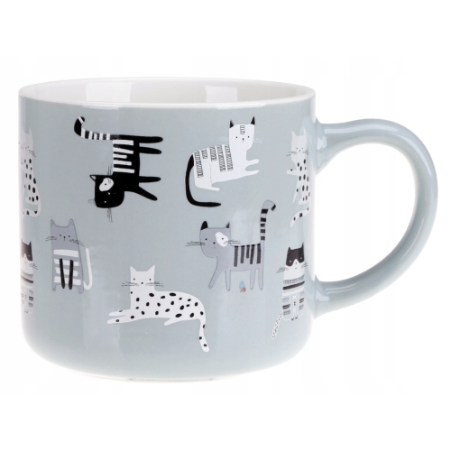 KUBEK HAPPY ANIMALS 300ml MIĘTOWY KOTKI porcelana NB 81448 RAVI
