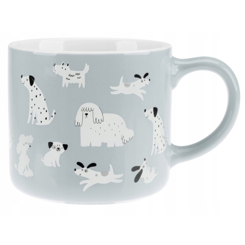 KUBEK HAPPY ANIMALS 300ml MIĘTOWY PIESKI porcelana NB 81448 RAVI